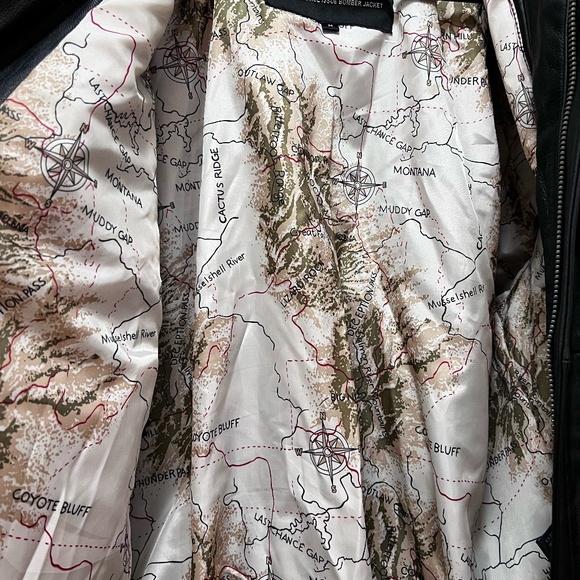 Mens A2 Authentic Lambskin Black Leather Bomber Jacket Med - Picture 3 of 5